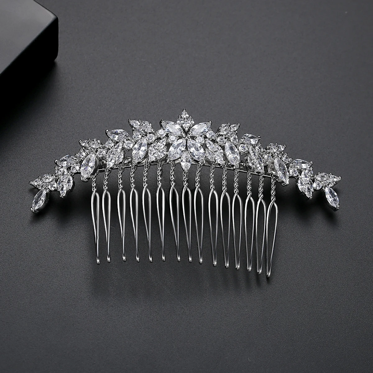LUOTEEMI Wedding Flower AA A Cubic Zircon Hair Pins for Woman Vintage Style Jewelry Design