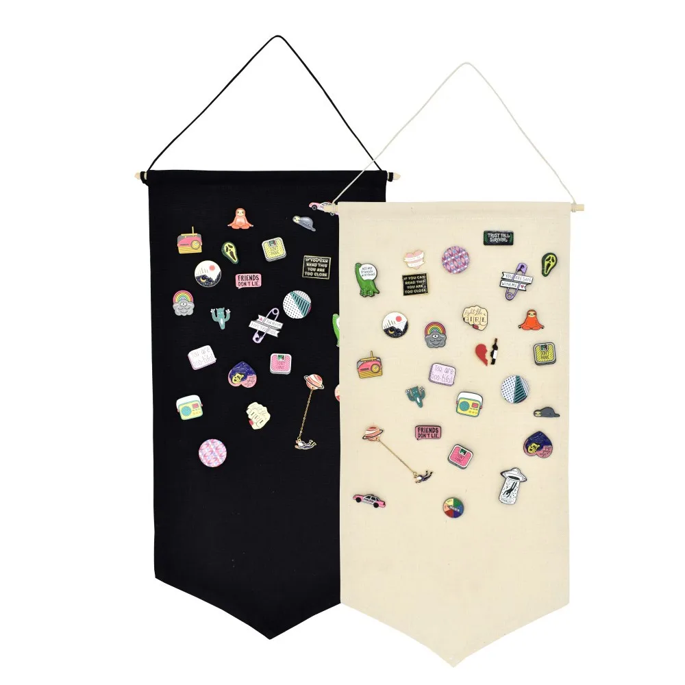 Brooch Display Pennant Wall Badge Collection Banner Enamel Pin Display Pennant Hanging Cloth Banner
