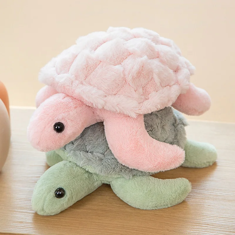 wholesale pink green turtle plush toys soft pillow back cushion stuffed sea animal toy plushie figurine with customized logo