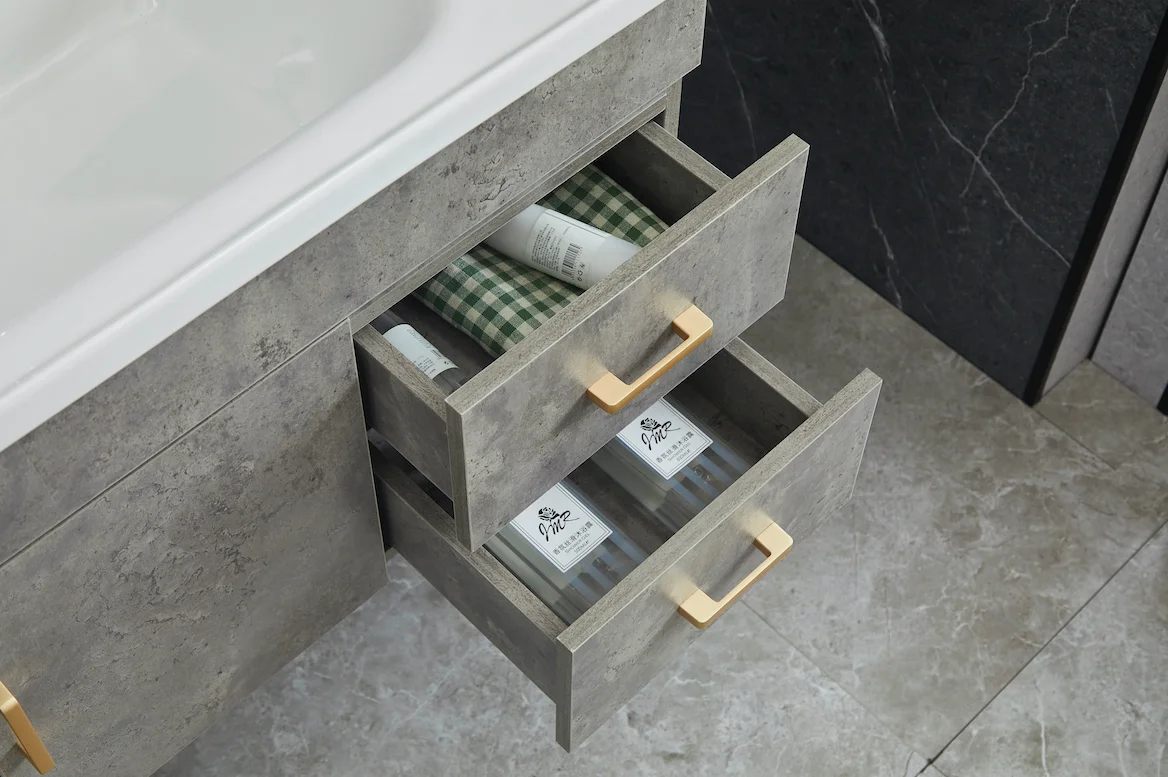 Beat quality glass basin wall mounted 2 large storage cabinet Bathroom Vanities units with mirror