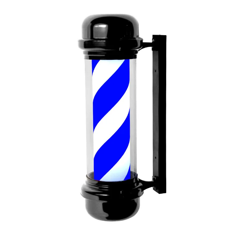 Factory direct sell LED waterproof salon rotating lamp 110v 220v pole turning led light 70cm barber pole for barbershop