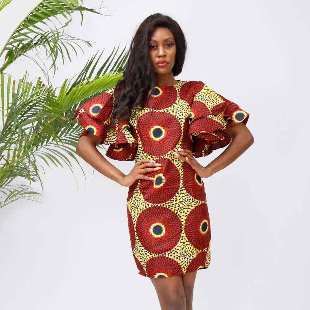 fashion african kitenge designs ankara fabric dresses wax print dress for women
