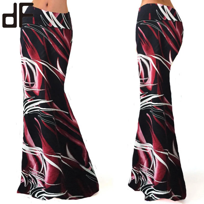 wholesale women apparel summer casual wear microfiber bohemian style polynesian skirts african tropical printed long maxi skirt