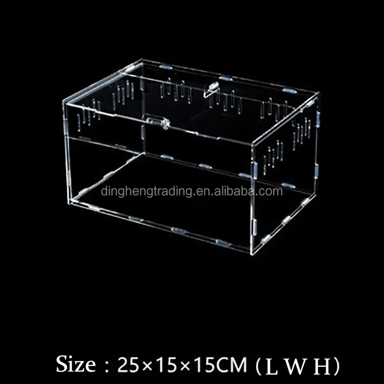
New Design Pet Cage Reptiles Carrier Detachable Acrylic Terrarium for snake, lizard and spider 