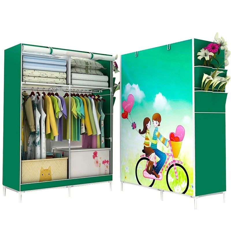 Portable assembled non-woven fabric wardrobe lightweight folding cupboard clothes wardrobe