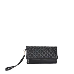 Monogram Blank Wristlet Purse Women Leather Wristlet Clutch Pouch Phone Bag Wallets Quilted Foldover Oversized Clutch Bag