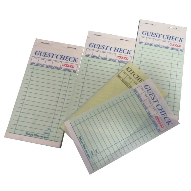 Guest Check Book Hot Sale Custom Restaurant Menu Holder 100% Pure Wood Pulp 10000books Llikexin,lkx 48g-70g
