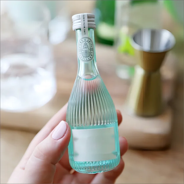 Wholesale mini 100ml 200ml vertical stripe design glass liquor bottle gin whisky vodka