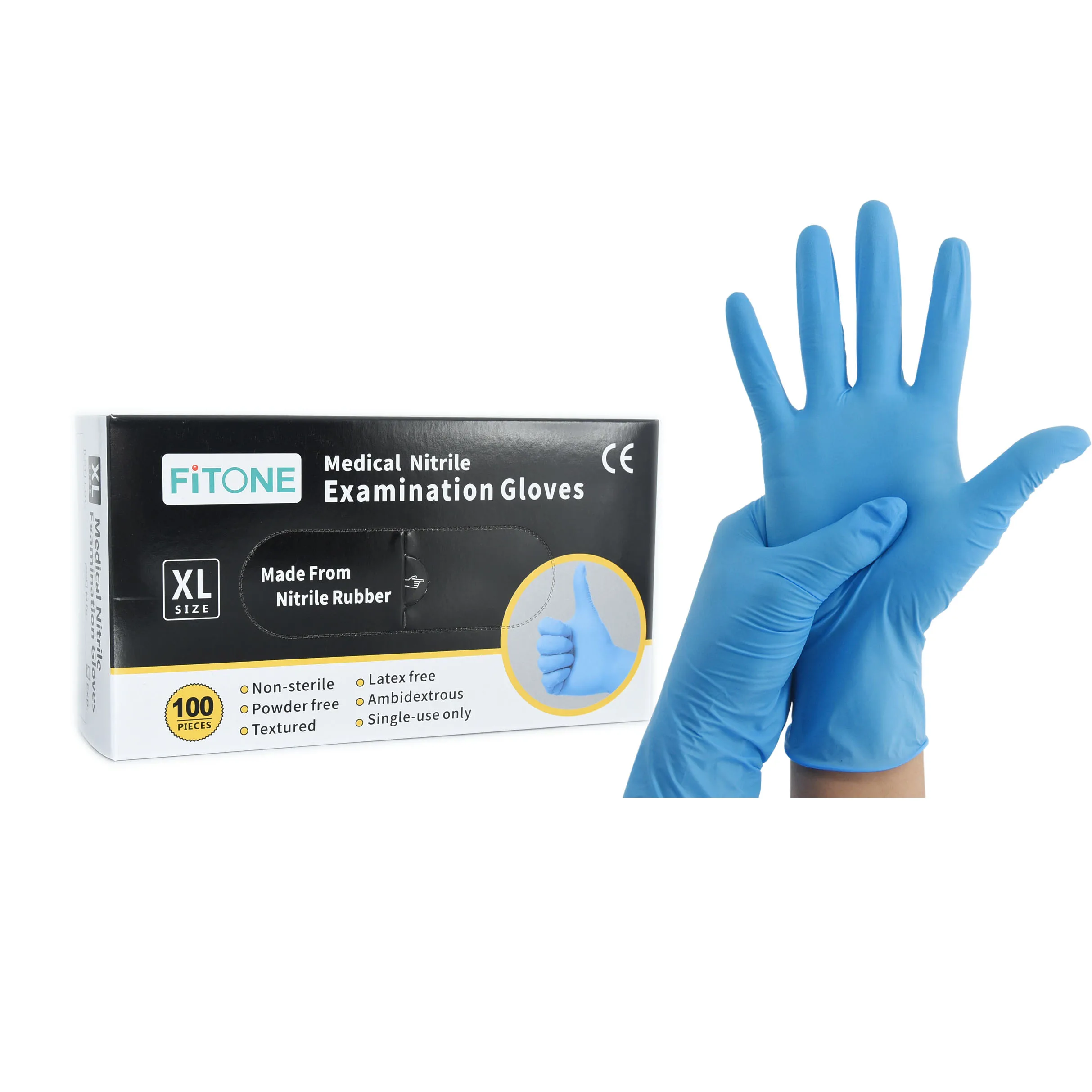 
Best Price Blue Disposable Nitrile Medical Gloves Powder Free In Stock 