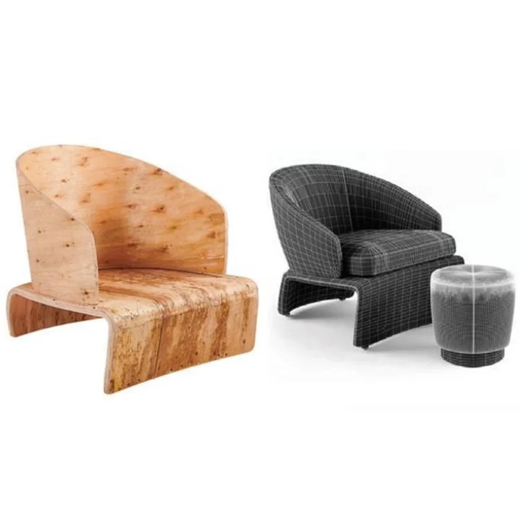 Foshan Factory RZS   modern  Chair wood frame Molded Plywood for living room single sofa parts