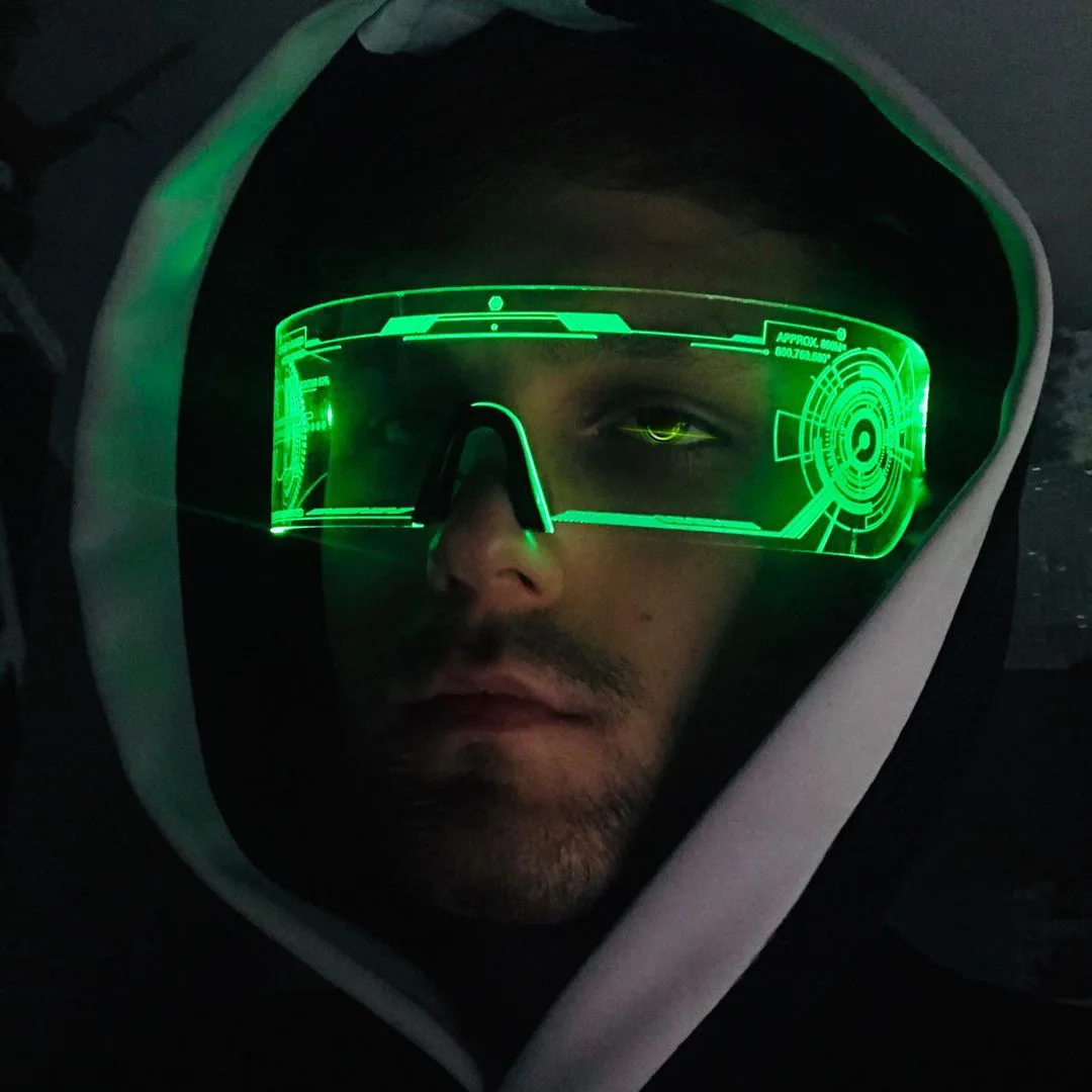 Высококачественные акриловые Cyberpunk светодиодные очки с батарейками неоновые цветные футуристические для украшения вечеринки