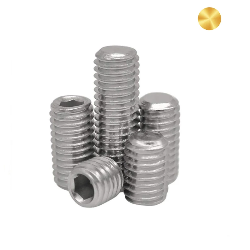 DIN913 M1.6 M2 M2.5 M3 M4 M5 M6 M8 M10 x 14mm M12 M16 Stainless Steel Flat Point Hex Socket Grub Set Screw 14mm 90mm
