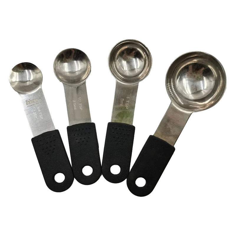1 tsp 1/2 tsp long handle measuring spoon custom stainless steel measuring powder scoops set of 4