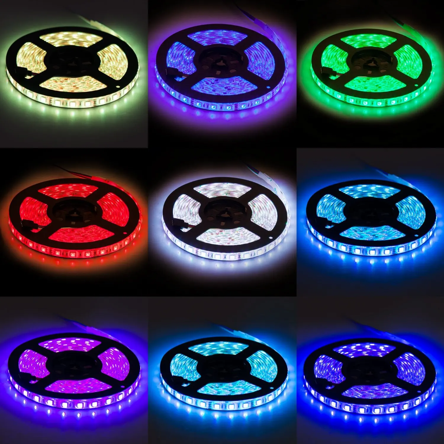CE ROHS SMD5050 RGB 150leds 5m roll led strip lights with remote and BT or wifi app control LED strip kit/set