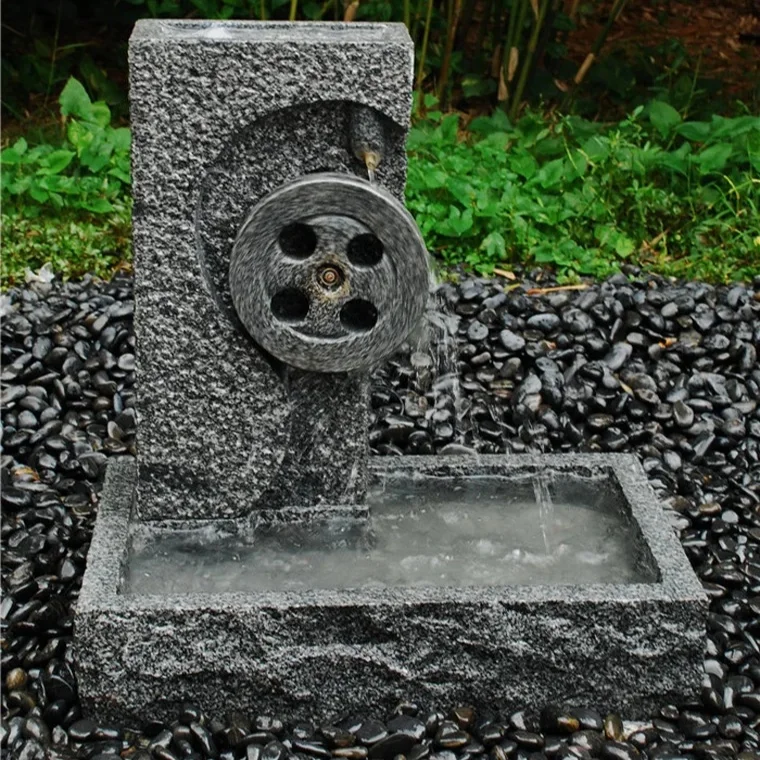 Natural Granite Stone Garden Fountains with Frog
