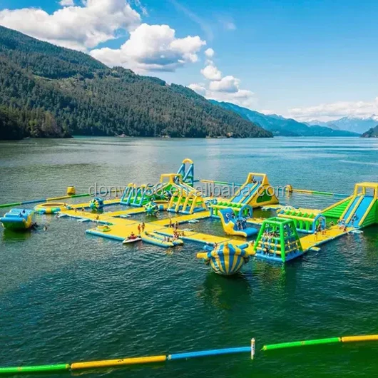 Commercial Grade Large Aqua On Water Floating Inflatable Water Park For Activity Events Carnival Resort