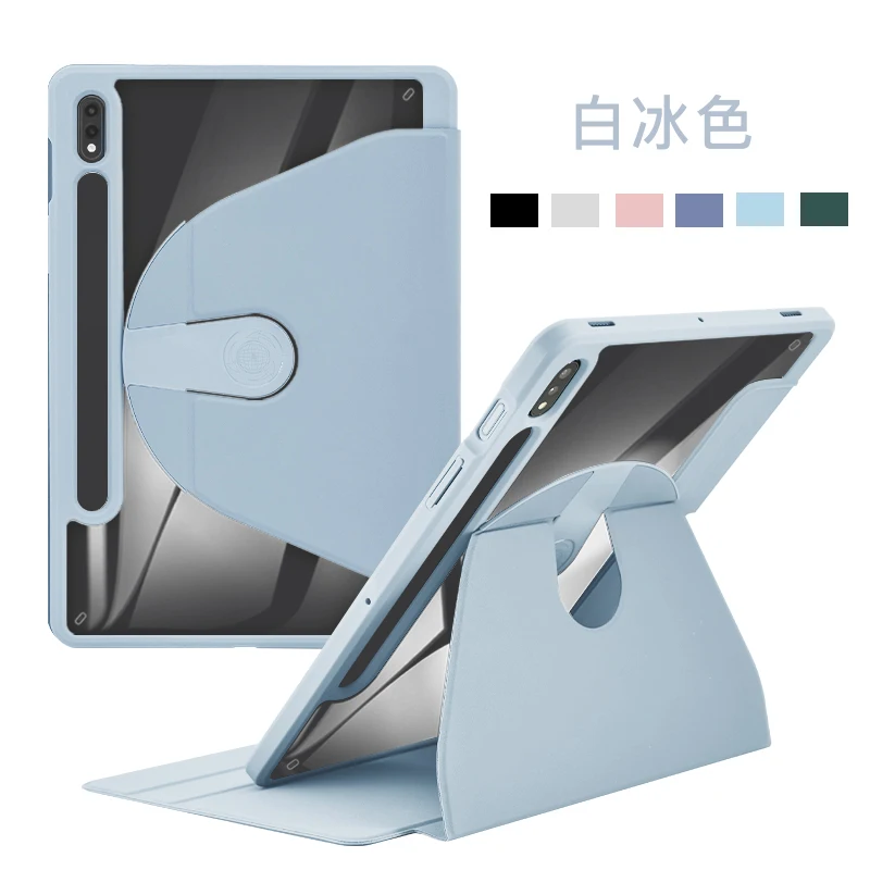 Smart Tablet Acrylic 360 Rotating Case For OPPO Realme VIVO Nokia T20 Pad Mini Air 11 Flip PU Leather Protective Sleeve Cover