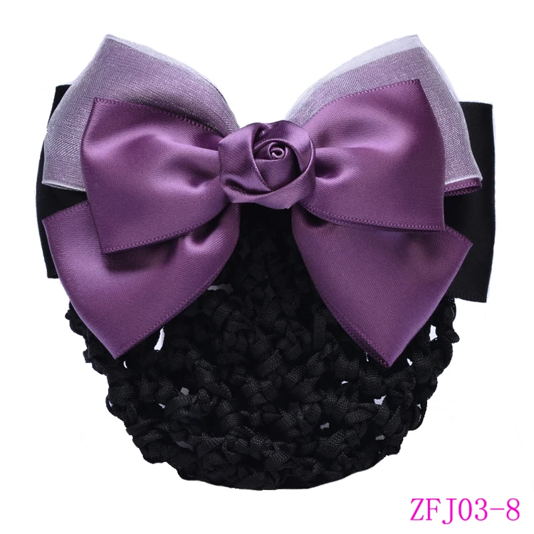 Wholesale Bank hotel hospital nurse job big butterfly head flower net pocket hair net professional job hair clip