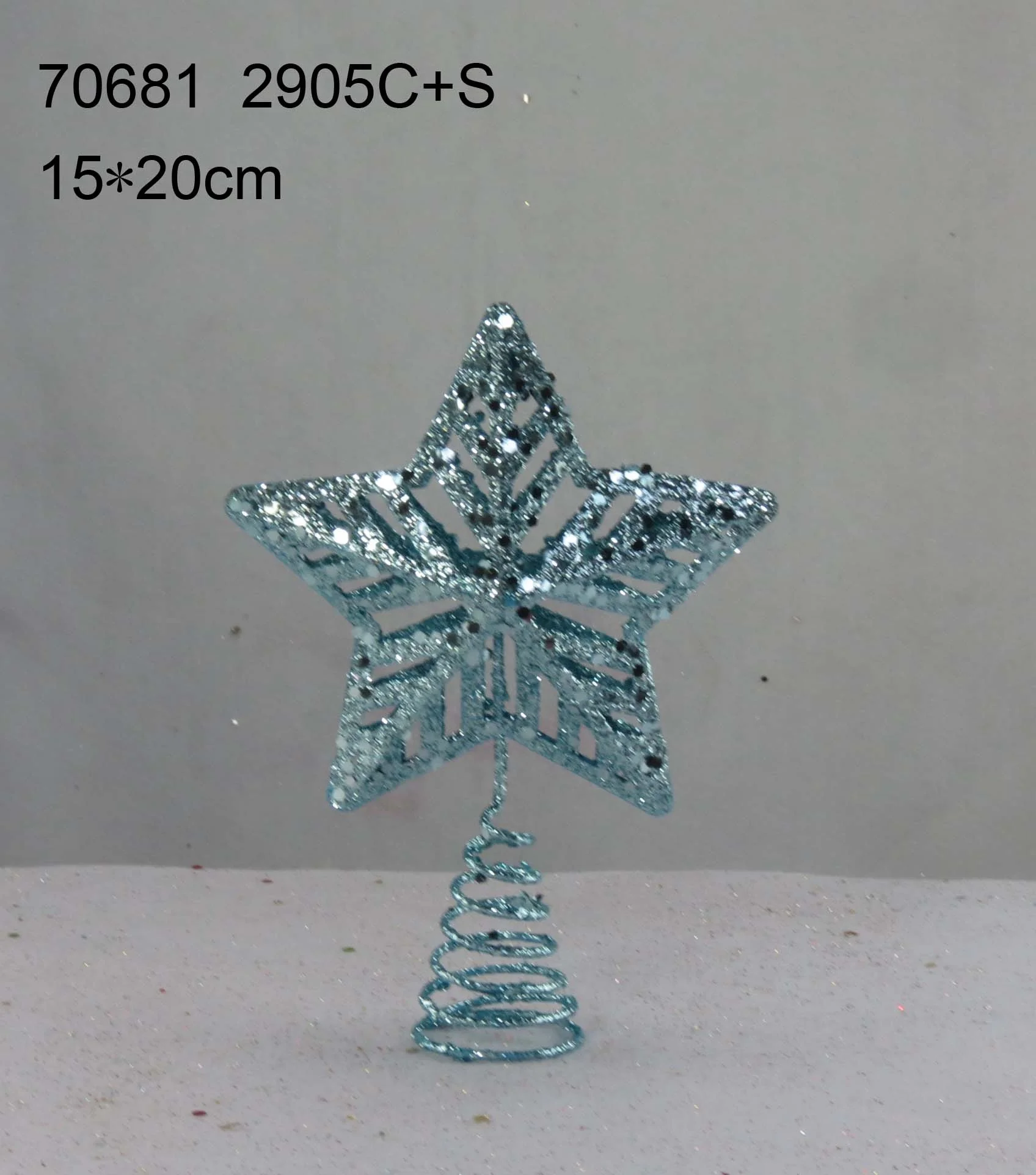 beautiful snowflake shaped Christmas tree decoration tree topper Xmas tree star glitter metal star
