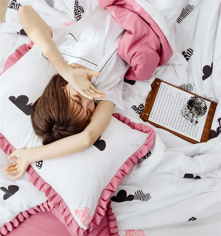 European Style Polyester Summer Blanket Luxury Bedsheet Bedding Set Bedroom Decor