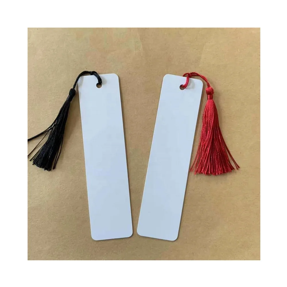 Custom Sublimation Aluminum Bookmarks Blank Metal Book Mark with Tassel