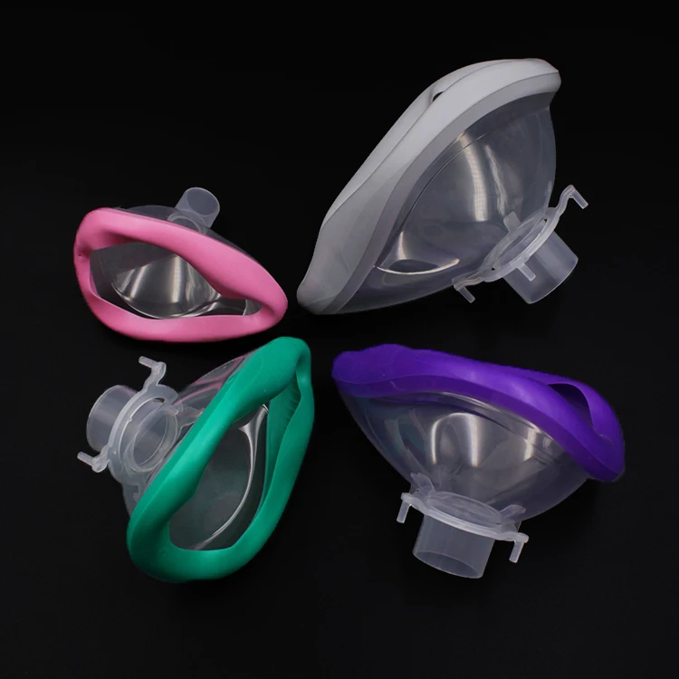 Gas Valve Up Disposable High Quality PVC And Silicone Rotational Inflatable Anesthesia Face Facial Oxygen Breathing Mask