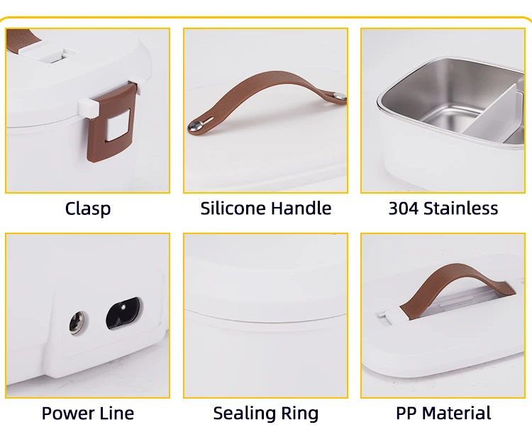 GuangDong Factory 40W Lunch Heating Bento Lunch Box Car portable Food Heater 1.5L Electric Lunch Box With Cutlery
