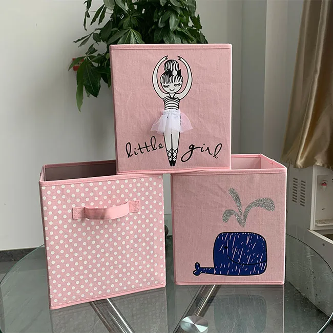 
New Foldable Storage Bins Clothes Toys Cube Fabric Cute Kids Storage Box 