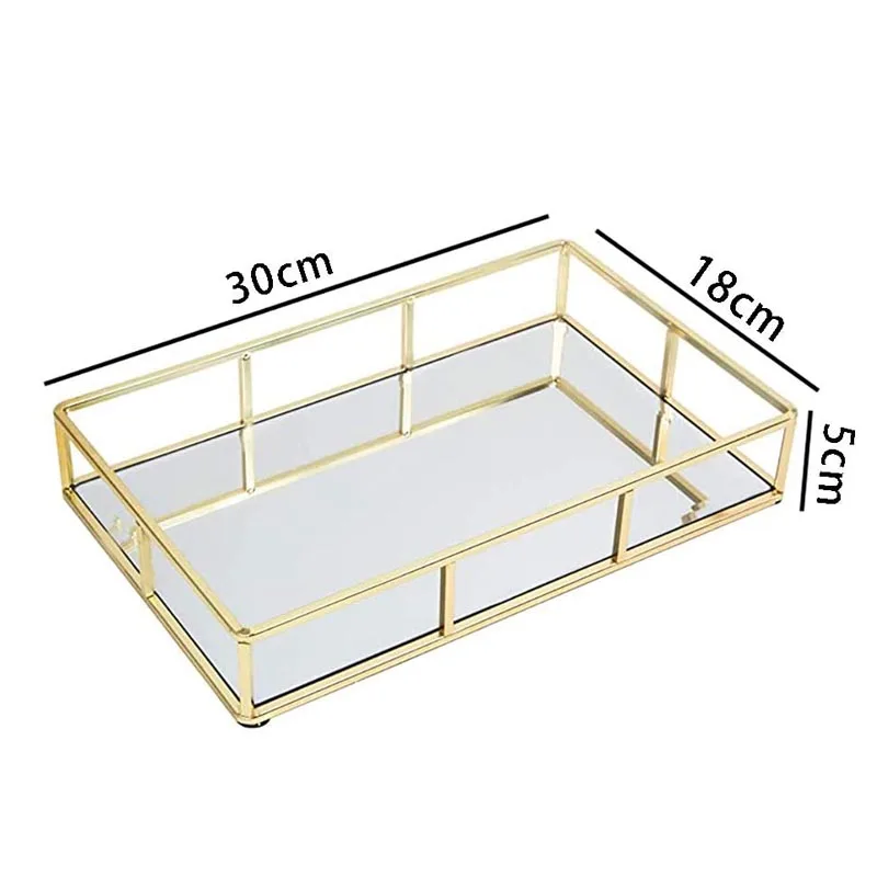 Home custom wholesale metal rose gold decorative tray
