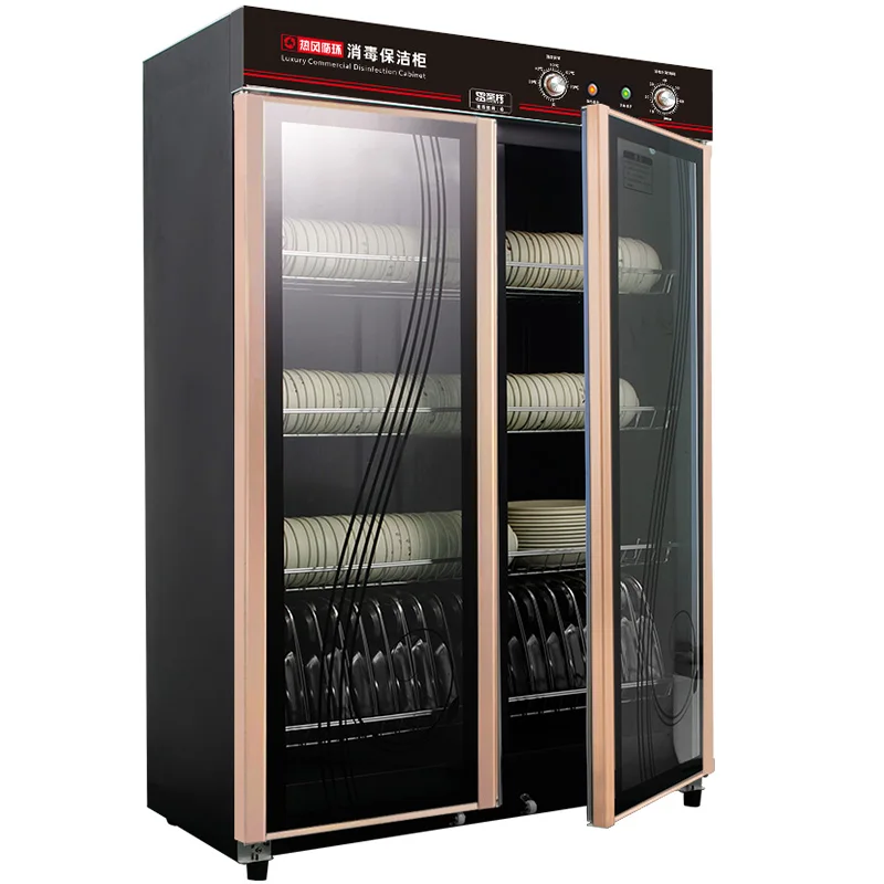 Vertical School Restaurant Tableware Towel Clothes Stainless Steel Rack Disinfection Cabinet