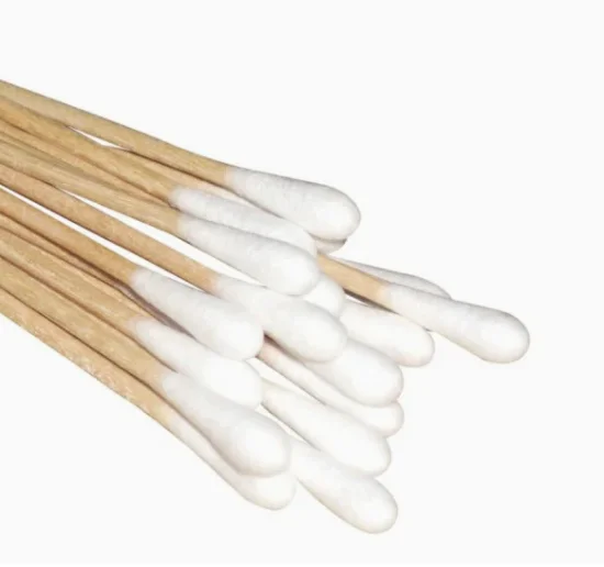 Medical Consumables Disposable Wooden Stick Cotton Ball Surgical Bamboo Cotton Swab