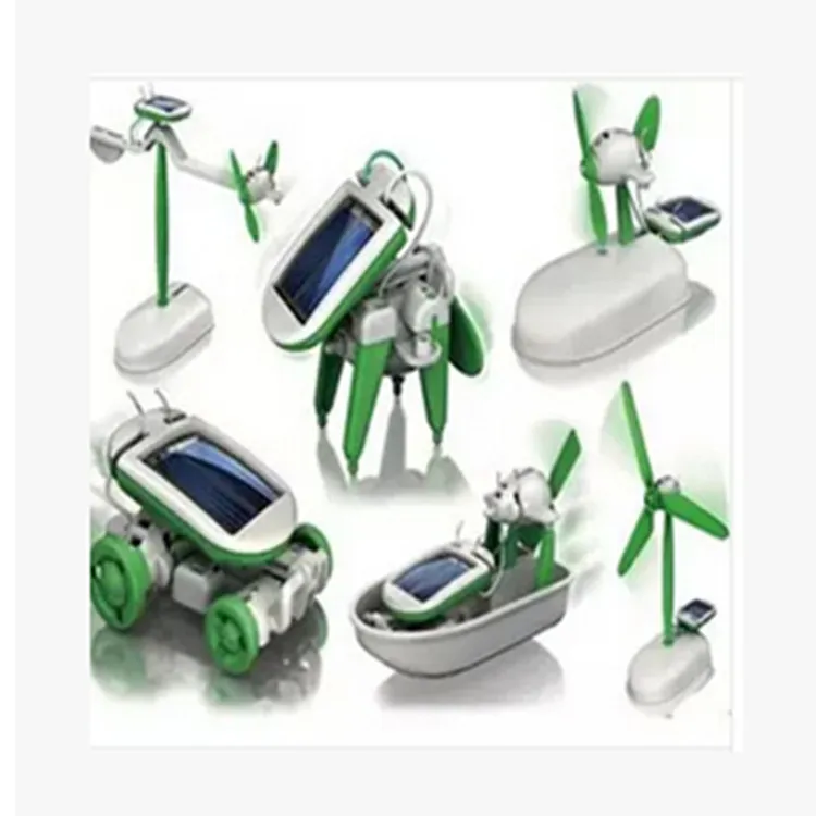 New Novel Solar Power 6 in 1 DIY Children Robot Kit Educational Toy