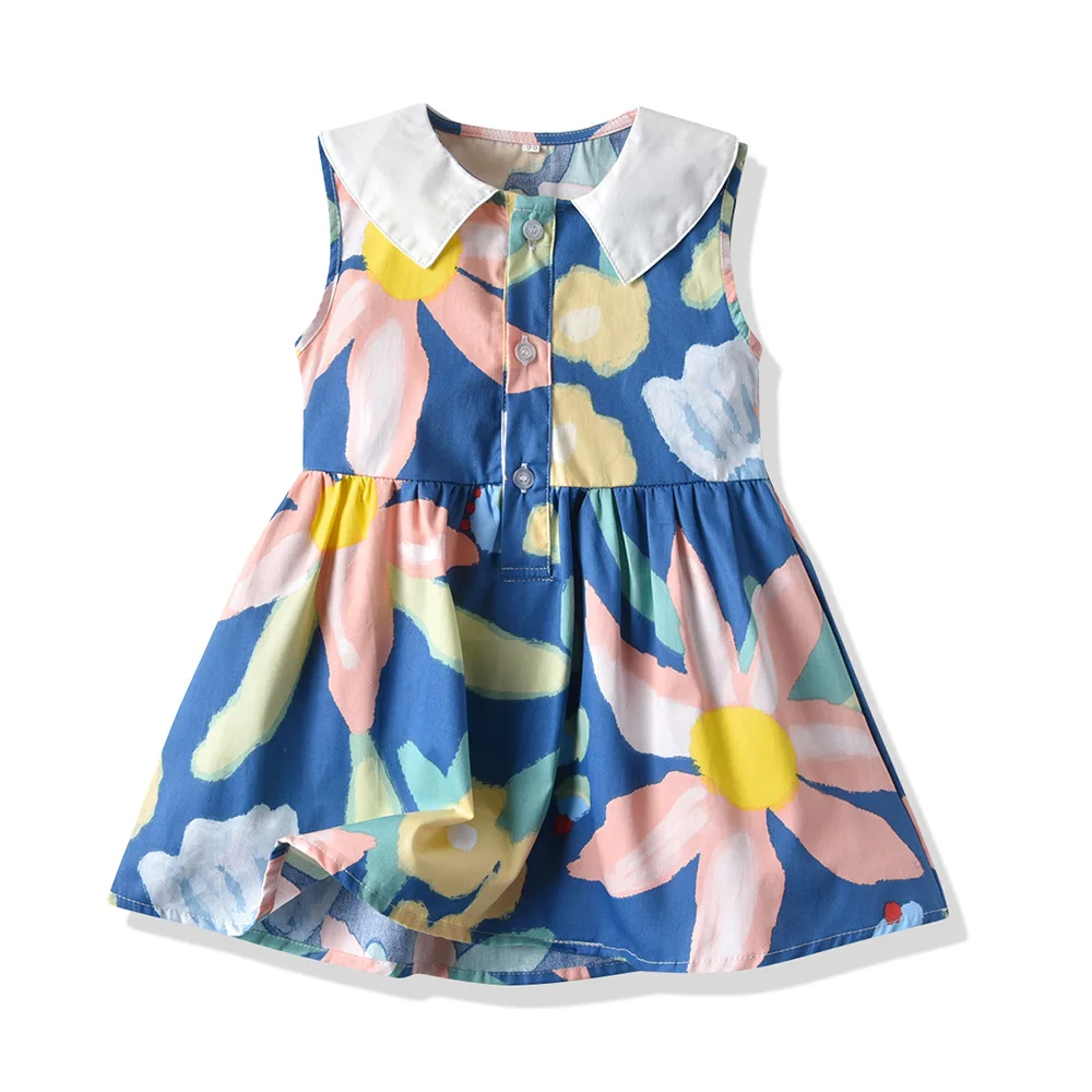 Popular promotional girls dresses kids 2022 summer dress girls wholesale girls party dresses
