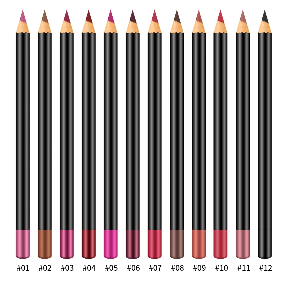  Оптовая торговля СТМ lipliners изготовленный на заказ 12 видов цветов Матовая подводка для губ Длительное Действие водостойкая