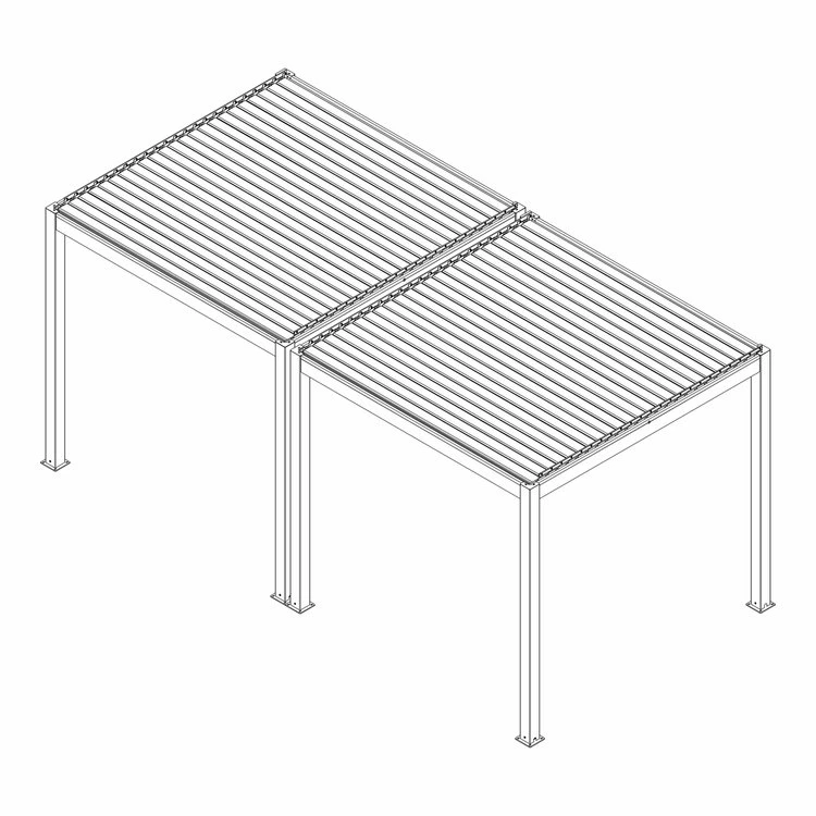 Modern Luxury Aluminum Waterproof Outdoor Louvered Pergola 3x3m