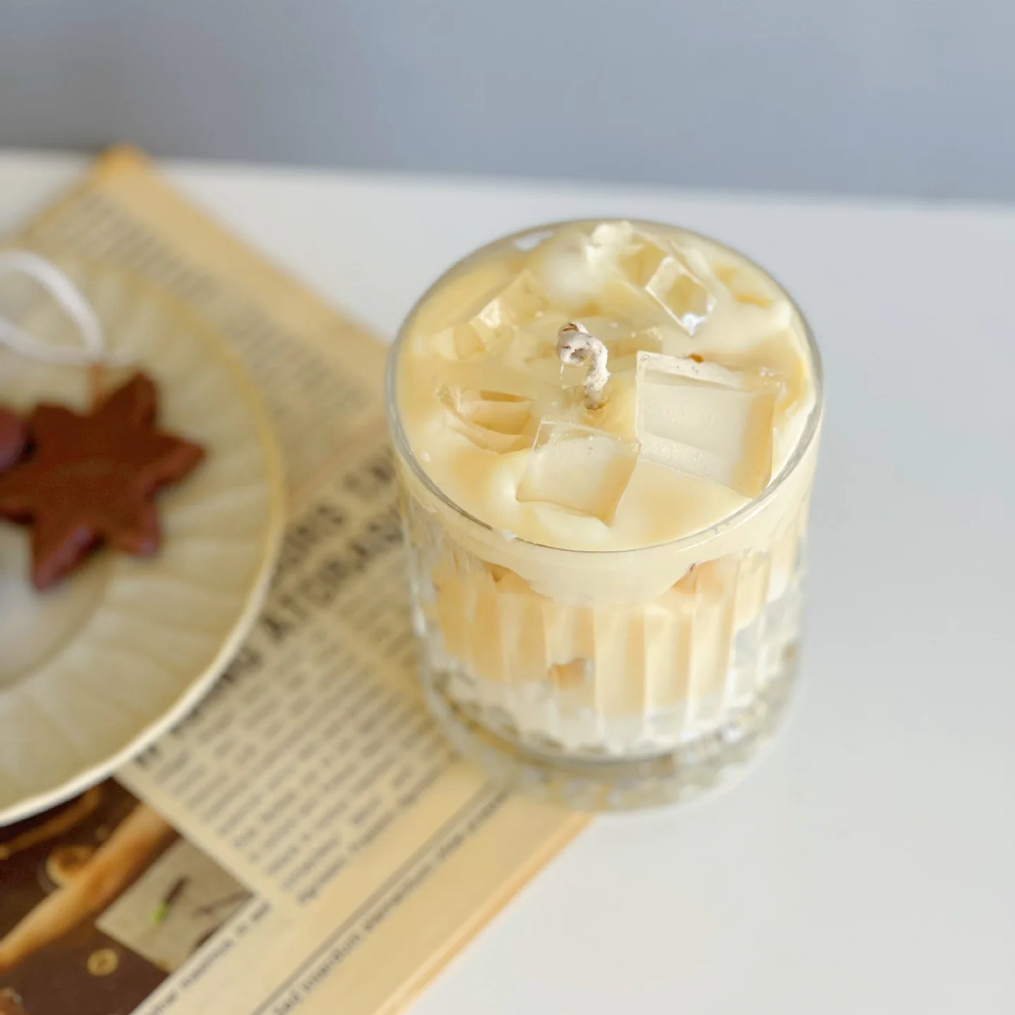 Creative milk coffee DIY scented soy wax candles customize logo luxury aromatherapy candles