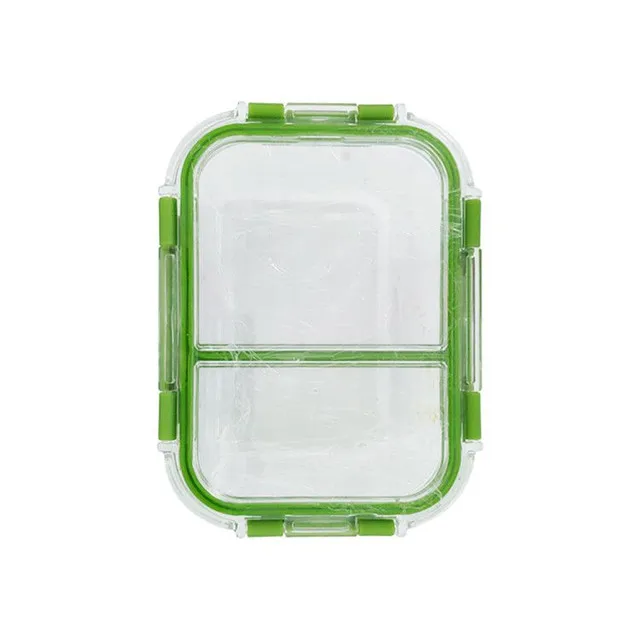 High Borosilicate Glass Meal Prep Compartment Food Containers With PP Plastic Lid