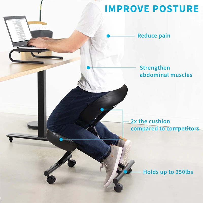 Ergonomic Kneeling Chair for Home and Office Improve Thick Comfortable Cushions