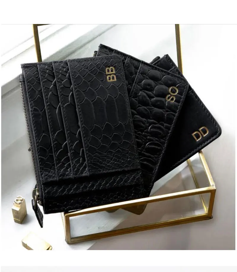 Classic high quality crocodile pattern card holder unisex men women Genuine leather credit card ID card holder