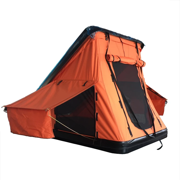 Hot Single-Layer ABS Hard Shell Camping Tent Custom Logo Canvas Fabric with Aluminum Poles for Outdoor Use Car Roof Top Hiking