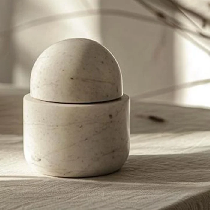 Hot Sale Marble Body Butter Dish Cover Jar Pot White Kitchenware Marble Stone French Butter Cheese Flip-top Storage Crock Keeper