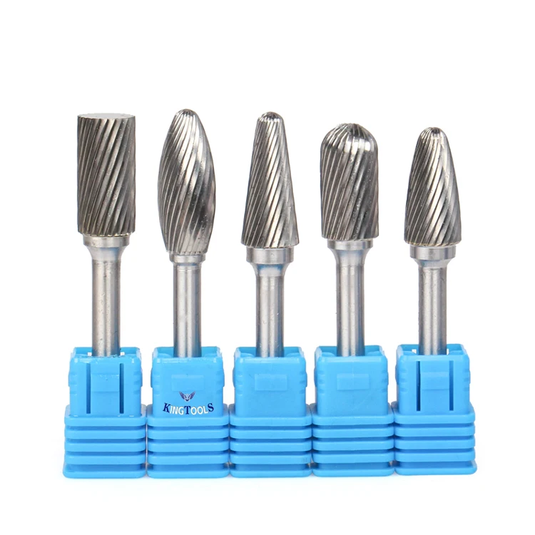 10pcs Rotary Tool High-speed Grinding Durable 6mm 1/4 inch Shank Solid Single Standard Cut Tungsten Carbide Burrs