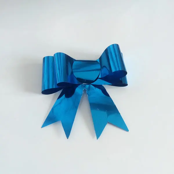 Mini Small Pre Made  Foil Plastic Ribbon  Christmas Gift Box Wrapping Decorations  Self Adhesive Stick  Bow