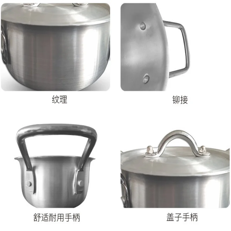 7pcs/set Thick Aluminum Cauldron pot set multi-purpose sanding cooking pot