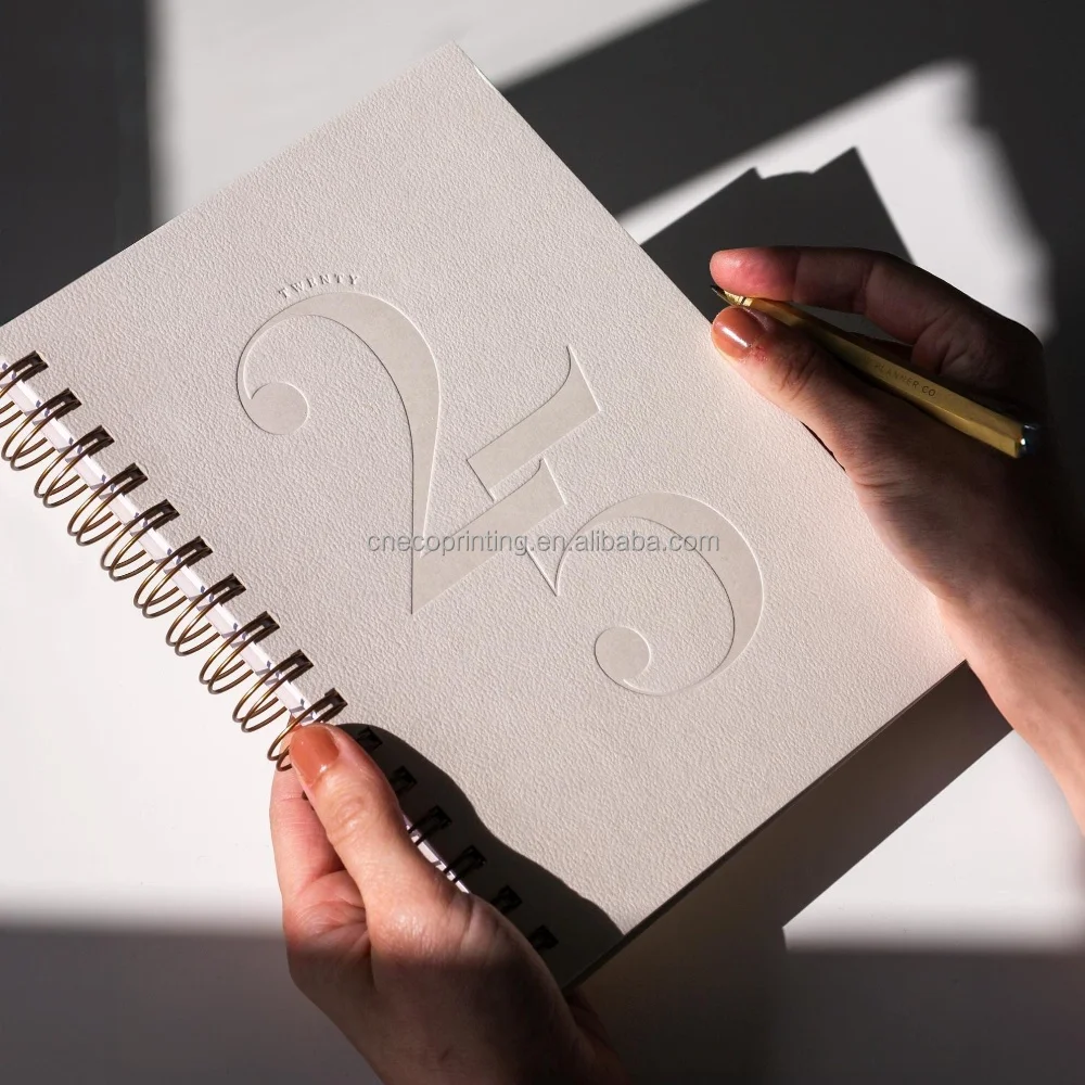 Custom Your Design Printing Bulk Wholesale 2025 2026 Hardcover Daily and Monthly Schedule Journal Planner Notebooks