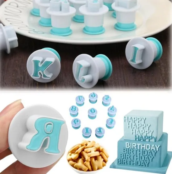 Baking Pastry Mold Upper&Lowercase Alphabet and 0-9 Numbers Cookie Fondant Cutter Baking Cupcake Mold Cake Decorating Tools