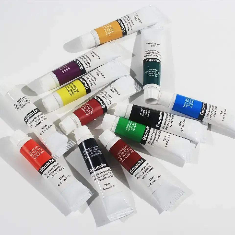 LANPO brand back to school B2S Gouache color paint set of 24x12ml studio activities kit
