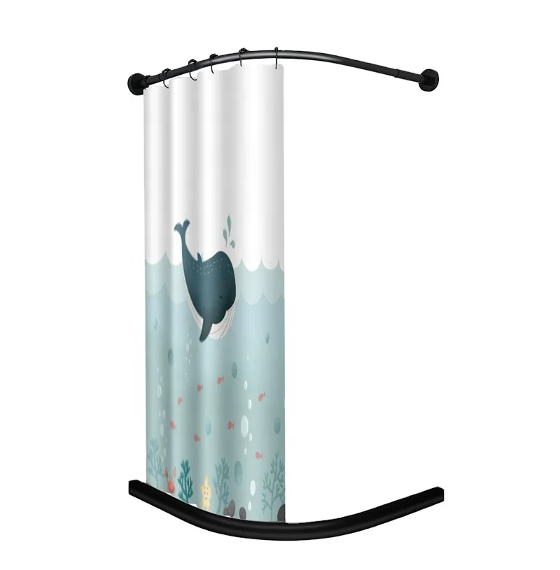 Factory wholesale cheap U shaped stainless steel retractable non porous shower curtain rod