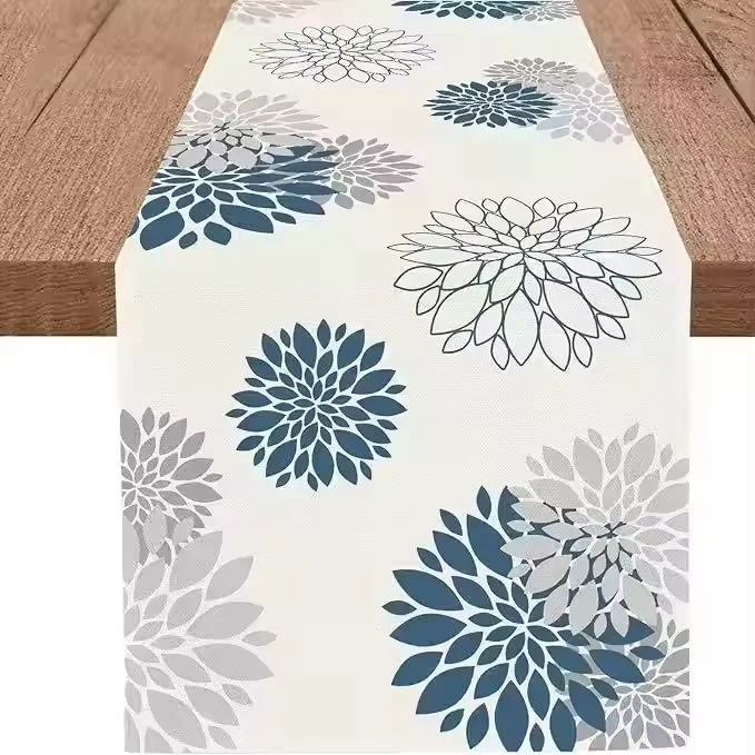 Modern Elegant Geometric Design 40x180cm Cotton Tablecloth Luxury Linen Table Runner Dining Home Decor Party Table