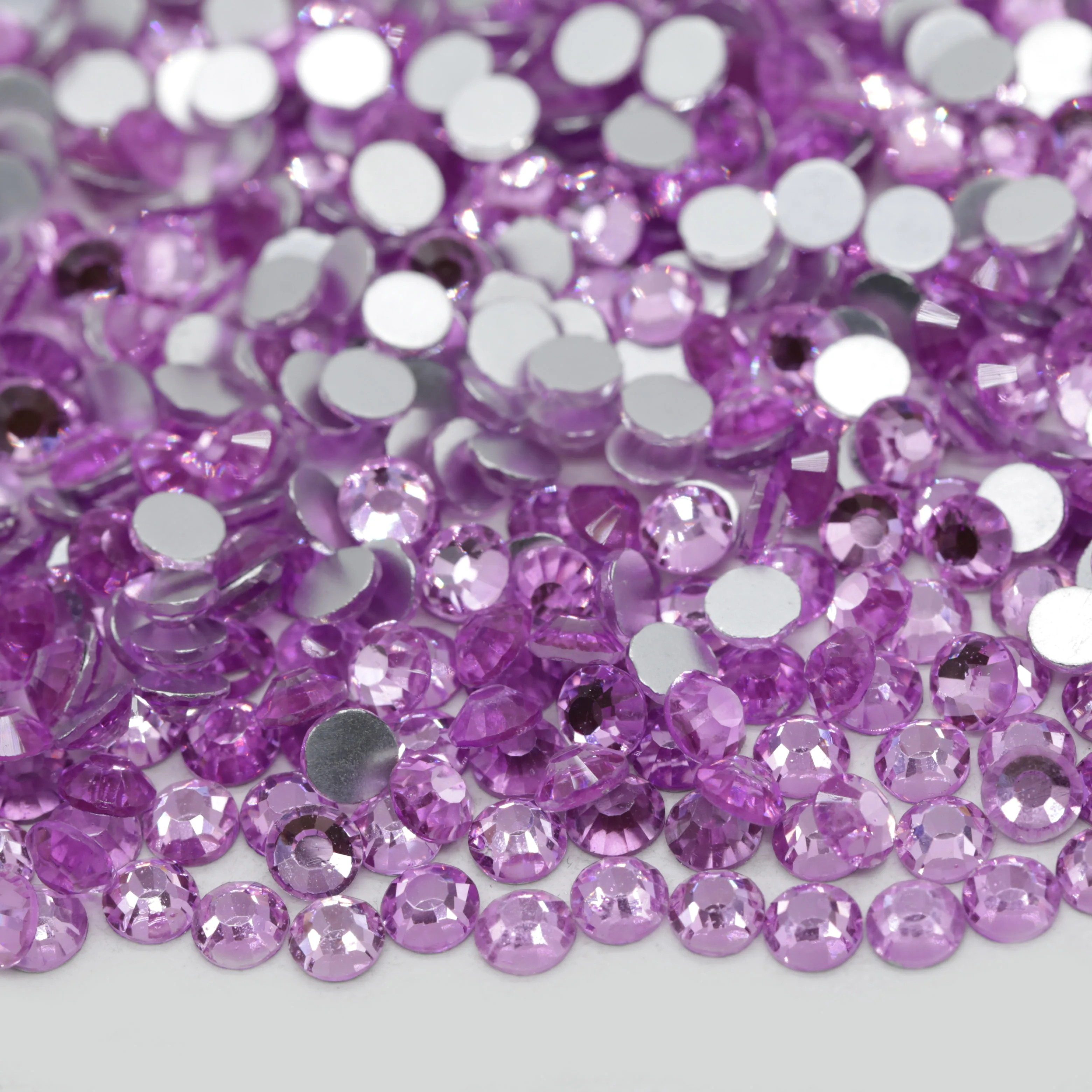 Whatstone SS3-SS30 Lilac Color Bling Crystal Glass Flatback Jelly  Non Hotfix Rhinestones Glue On Fabric Garment Decorations